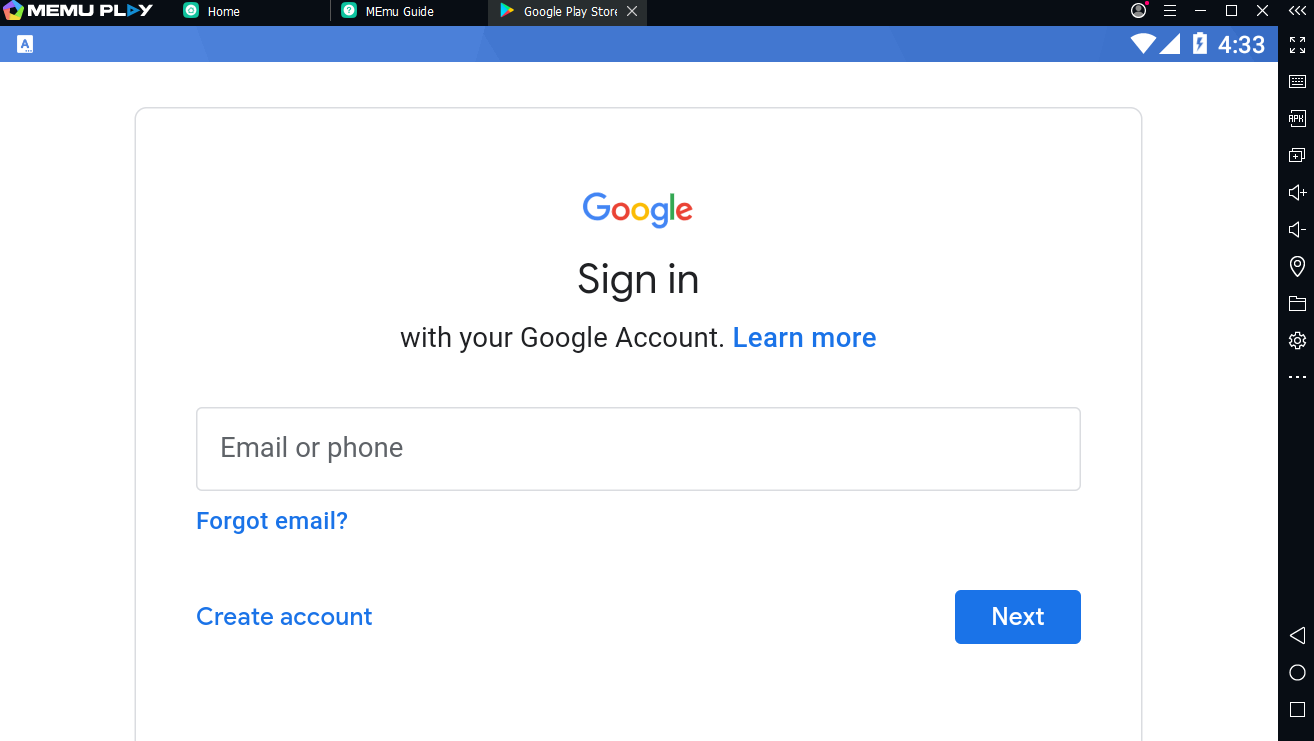 Đăng nhập tài khoản Google Play để tài về ứng dụng Zalo