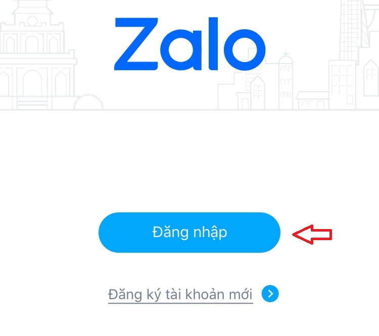 Vào ứng dụng Zalo và đăng nhập