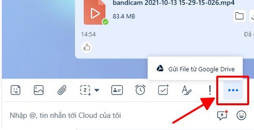 Gửi tệp tin từ google drive