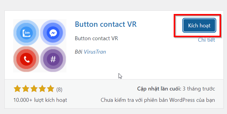 Kích hoạt Button Contact VR