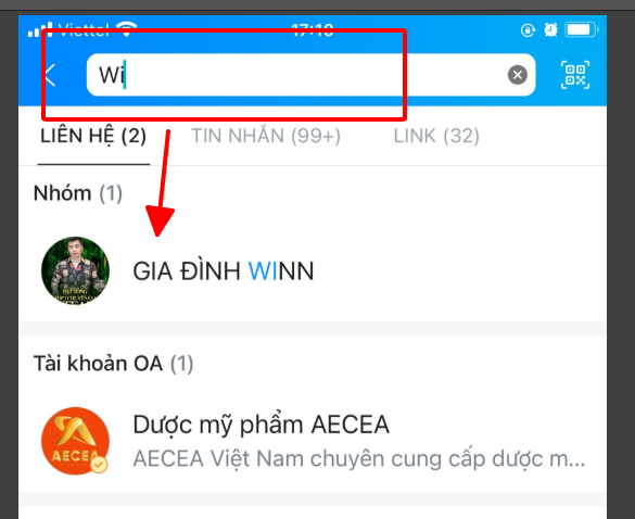 hướng dẫn mở 1 nhóm chat bị ẩn