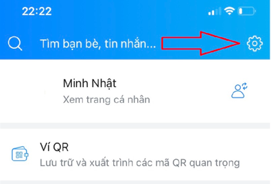 Vào cài đặt thông tin cá nhân