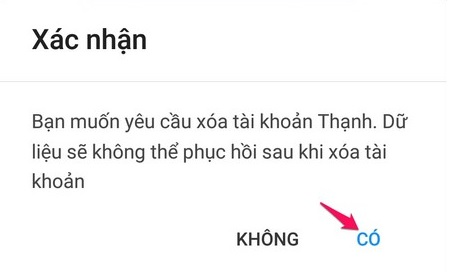 Xác nhận có hoặc không